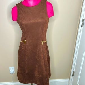 Ann Taylor Brown Suede Dress